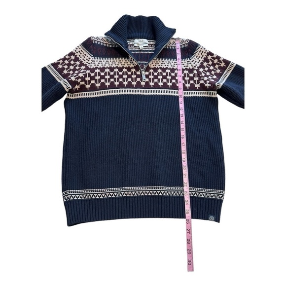 Marks & Spencer Cotton Blend Fair Isle Half Zip Jumper - Size Large - Picture 10 of 11